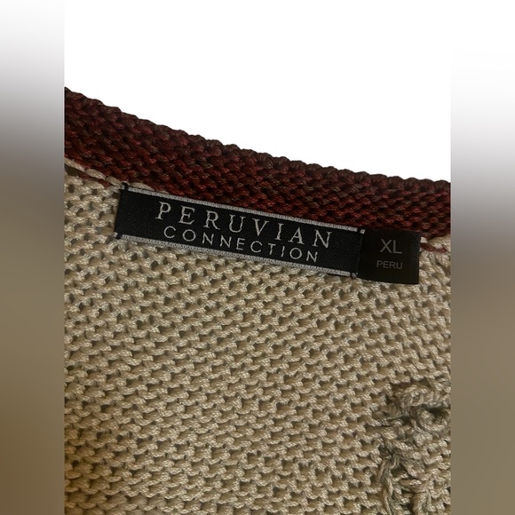 Peruvian Connection Sweater Multicolor Alpaca Cardigan XL - Picture 10 of 11